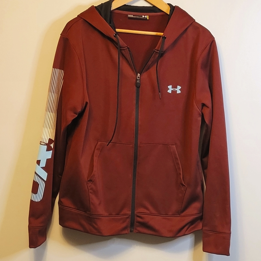 Under Armour full zip hoodie brown burgundy